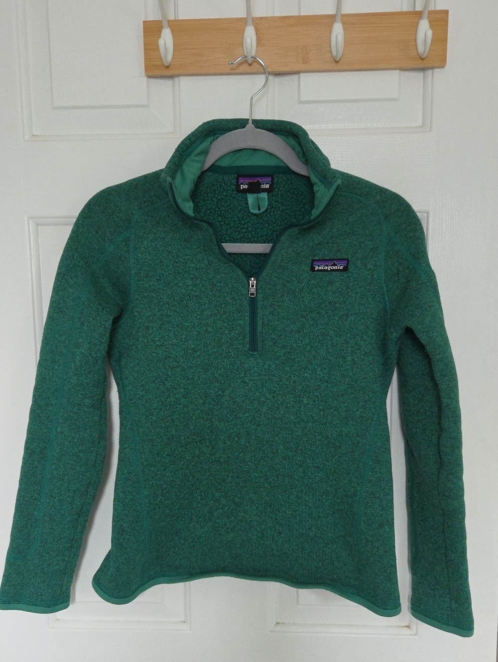 Patagonia Women's Teal Green Half-Zip Fleece Pullover~ Small Fits Like XS